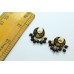 925 Sterling Silver Gold Rhodhium Black Enamel Pendant Earring set Bead chain